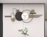 ساعت دیواری مدرن تلفیقی چوب و فلز H574