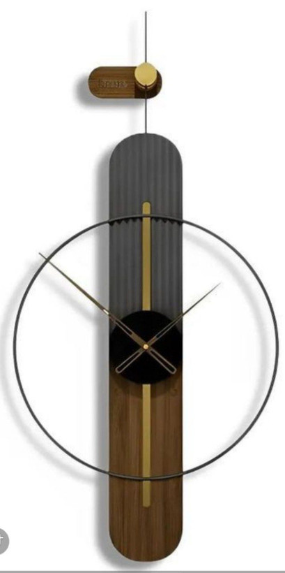 ساعت دیواری مدرن تلفیق چوب و فلز کد H535