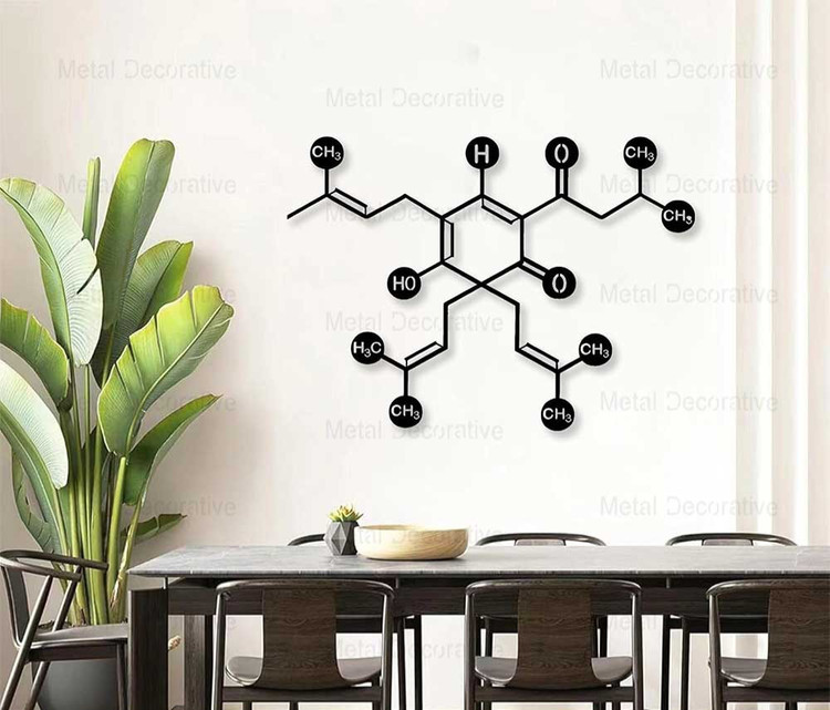 تابلو فلزی دیواری ساختار مولکولی BEER کد T155