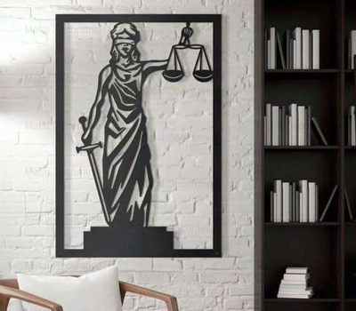 تابلو دیواری فلزی الهه عدالت T157